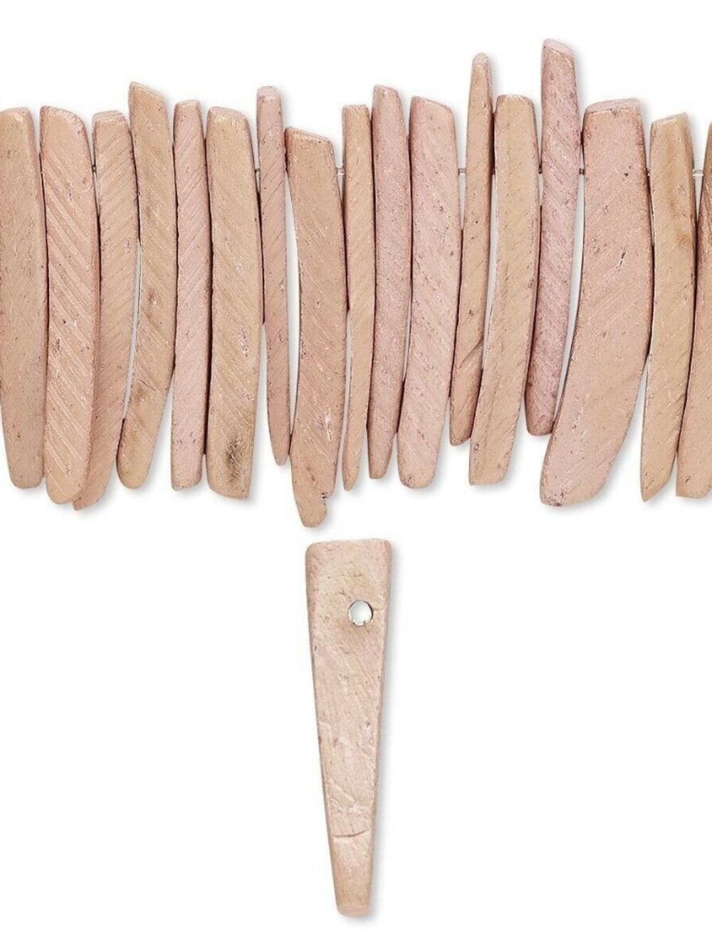 Philippines Coconut Palm Wood Natural 25x4mm Dagger Stick Beads 20 pcs